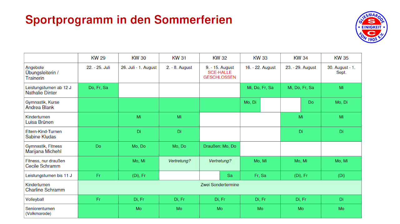 Feriensportprogramm